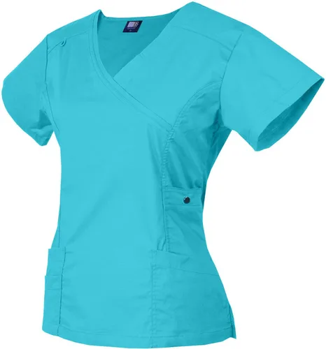 Vista 3 de Medgear - Conjunto de ropa quirúrgica para mujer con pantalones elásticos de 12 bolsillos