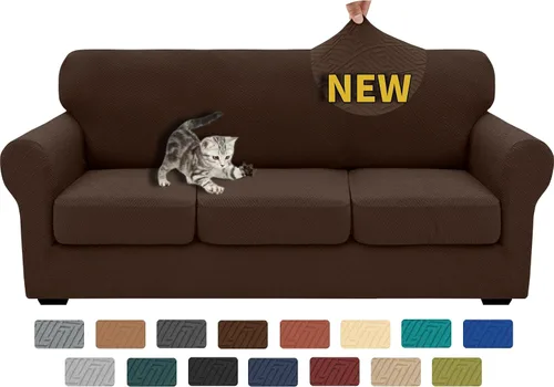 Vista 113 de XINEAGE Funda de diván para sofá en forma de L, fundas de sofá modular para mascotas, funda de asiento de sofá antideslizante lavable, fundas