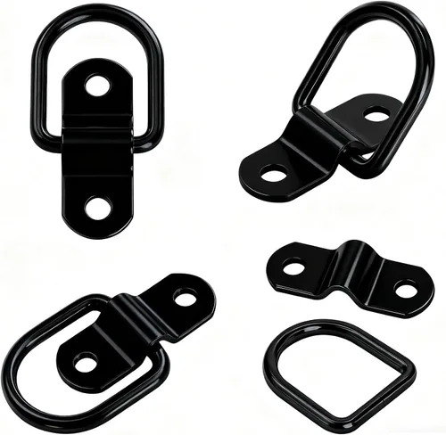 Vista 3 de Anclajes de anillos en D de 1/4" para amarre, ancla de remolque resistente, anillos de amarre de 2400 lbs de capacidad, para remolque, cama