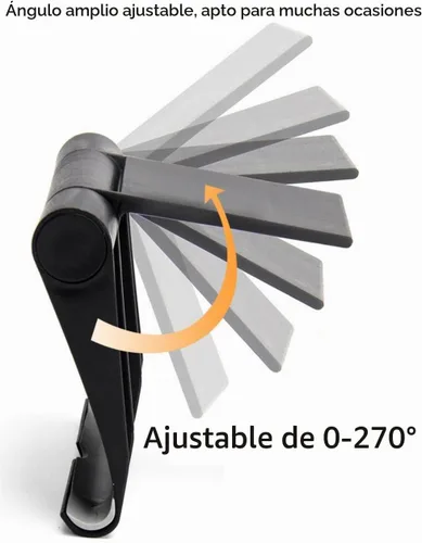 Vista 5 de Soporte plegable ajustable para teléfono celular para escritorio, compatible con la mayoría de teléfonos inteligentes y tabletas, base de goma