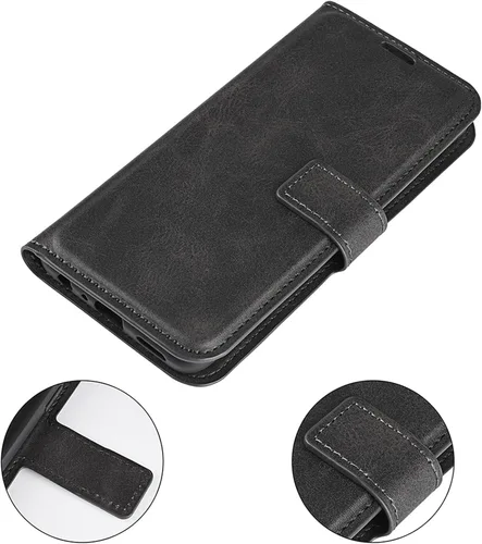 Vista 7 de Funda con tapa para Motorola Moto G Stylus 5G 2022 Funda protectora magnética de piel sintética para Moto G Stylus Folio Book Cover con soporte Negro