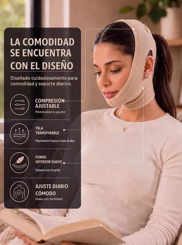 Vista 4 de Shape Concept 301 - Correa de mentón, banda de soporte, cuello y cara, alta compresión Vendaje cervical, post cirugía, lifting facial recuperación