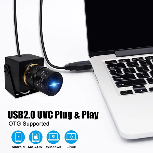 Vista 5 de SVPRO Cámara web con zoom de 8 MP para portátil, lente de 0.110-0.472 in, enfoque manual, cámara USB para cámara de computadora de PC, Windows