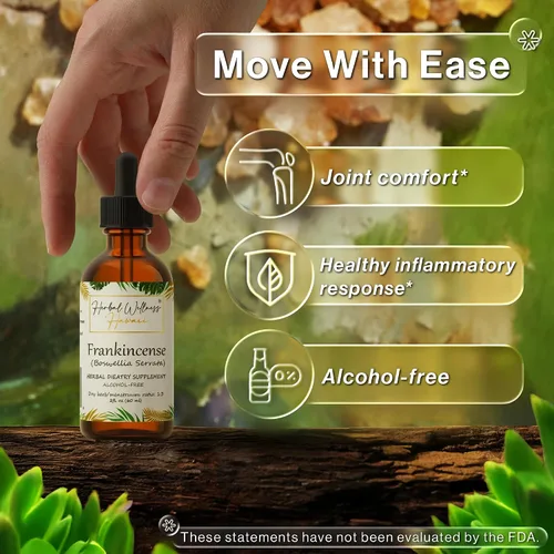 Vista 2 de Extracto líquido de incienso – Suplemento de bienestar a base de hierbas, tintura de resina seca Boswellia Serrata, sin alcohol, 2 onzas líquidas