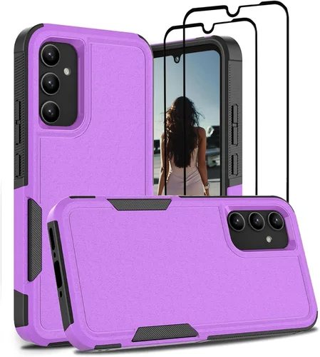 Vista 117 de Jeylly Compatible con Samsung Galaxy A22 5G Funda, Funda Samsung A22 5G con 2pcs protectores de pantalla de vidrio templado