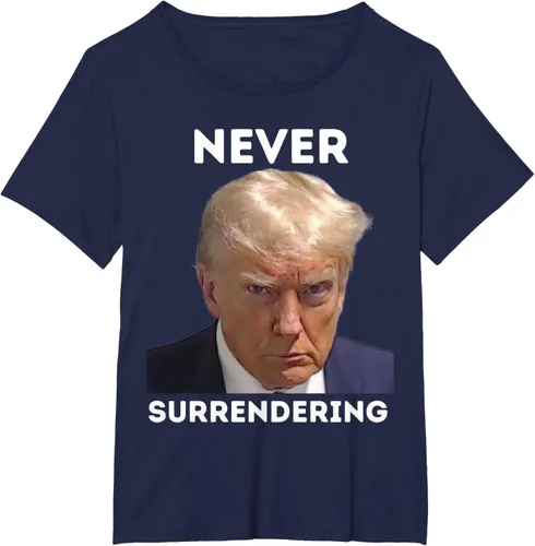 Vista 13 de Triumph Never Surrendering - Camiseta Trump Mug Shot, Negro