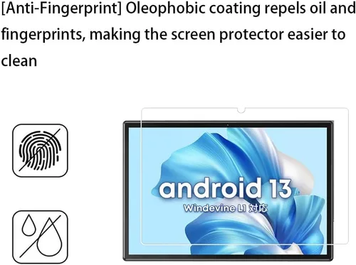 Vista 4 de Walieoka - Protector de pantalla compatible con CHUWI Hi10 XPro de 10.1 pulgadas, película protectora de vidrio templado de dureza 9H, resistente a
