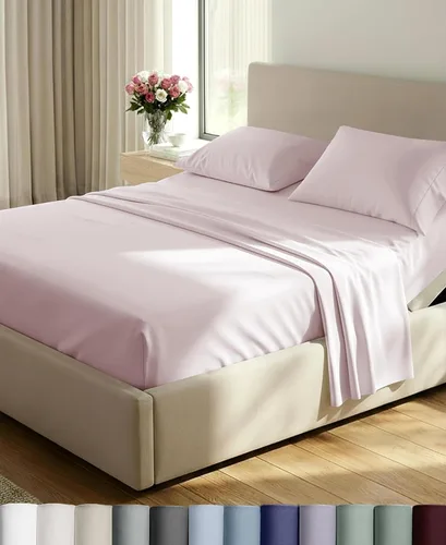 Vista 37 de California Design Den Juego de sábanas de lujo tamaño Queen, 800 hilos, 100% satén de algodón para cama tamaño Queen, juego de ropa de cama con Beige