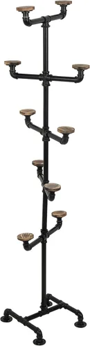 Vista 6 de MyGift Soporte para sombreros, árbol organizador de sombrero de pie, gorras de béisbol, exhibición de sombrero de vaquero, estante industrial
