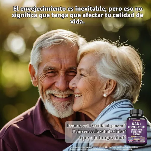 Vista 5 de StrongVit Suplemento NAD y paquete de apoyo inmunológico (120 cápsulas)