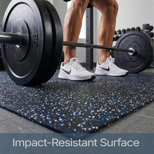 Vista 4 de Rollo de piso de goma resistente de 1/4" de espesor de Floor Inc Tapetes de piso de goma reciclada flexibles para gimnasio en casa Tapete