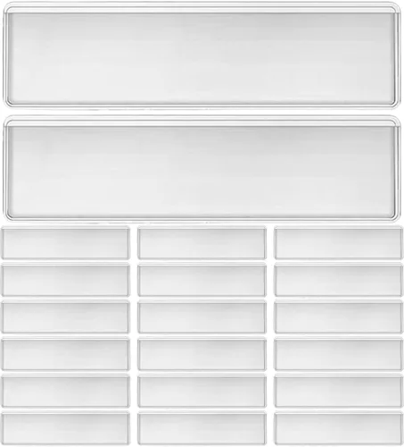 Vista 9 de 60pcs Index Card Pockets: Self Adhesive Index Sticky Label Sleeve - 3x1.26in Clear Plastic Label Holder for Storage Bins Library Office Organizing