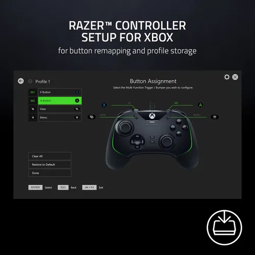 Vista 7 de Razer Wolverine V2 Wired Gaming Controller for Xbox Series X S, Xbox One, PC: Remappable Front-Facing Buttons - Mecha-Tactile Action Buttons and