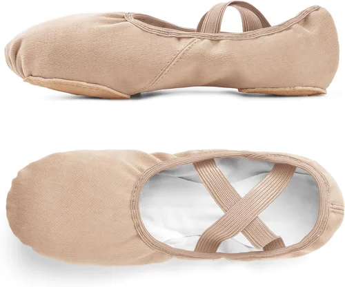 Vista 5 de Stelle Zapatos de ballet para mujer, lona altamente elástica, zapatillas de ballet para adultos, suela dividida, zapatos de baile de yoga para niñas