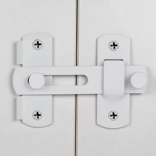 Vista 15 de 3 paquetes de pestillos de puerta abatible, 3.93 x 2.75 pulgadas, cerradura de seguridad negra para valla de madera de granero, puertas francesas