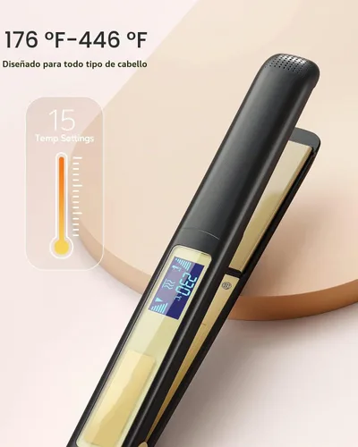 Vista 7 de Piastra per Capelli, profesional con rivestimento en nano-titanio, piastra 2 en 1 Titanium Flat Iron para el cabello hace que el cabello brillante