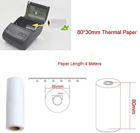 Vista 4 de 10 rollos de papel térmico de 3.150 in x 1.181 in para impresora térmica de recibo para impresora móvil POS