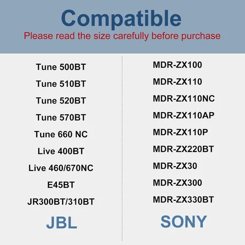 Vista 3 de Almohadillas de repuesto para auriculares JBL Tune 510BT/520BT/570BT/660NC