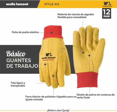 Vista 4 de Wells Lamont Men's Work Gloves, Handy Andy Gold Gloves