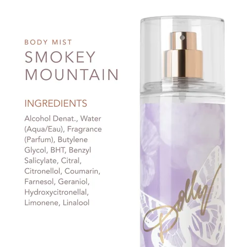 Vista 4 de Dolly Parton Smoky Mountain Body Mist por Scent Beauty - Perfume para mujer, fragancia afrutada, floral y femenina con notas de orquídea de tigre