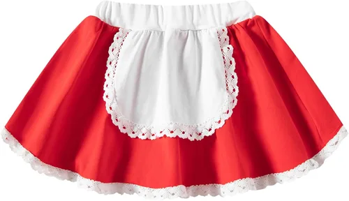Vista 4 de WENSIVIA Baby Gilrs - Falda de Halloween con capucha roja con capa