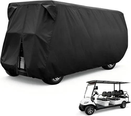 Vista 13 de Moveland Cubierta impermeable al polvo para carrito de golf Accesorios para exteriores, revestimiento extra de PVC 2 pasajeros Cubierta