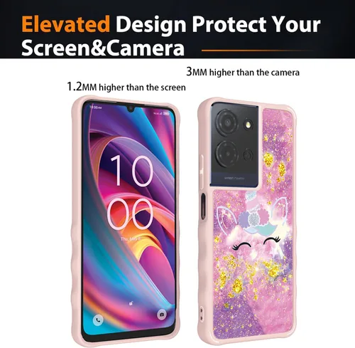 Vista 92 de jioeuinly Funda compatible con Oukitel P1 Pro con protector de pantalla de vidrio templado, policarbonato duro + silicona suave, soporte de anillo