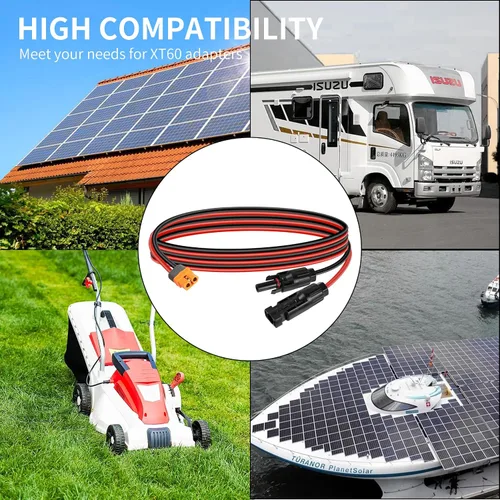 Vista 6 de YACSEJAO Cable de carga solar a XT60i 12AWG 1.5M enchufe solar a conector solar XT60 a XT60i-F Cable de panel solar para estación de energía