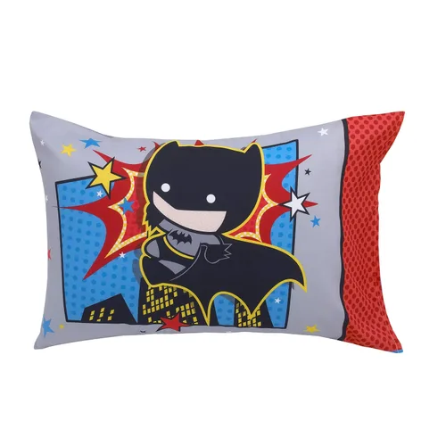 Vista 6 de Warner Brothers Justice League - Juego de ropa de cama infantil de 4 piezas, gris/azul/rojo/negro