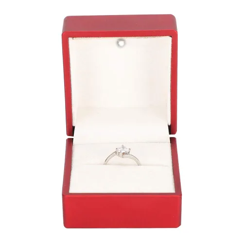Vista 5 de Betued LED light ring box, ring box with LED light, fine workmanship in mini size jewelry display gift box for marriage proposal engagement(Red on