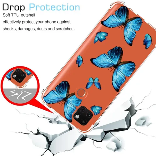 Vista 7 de Funda para Xiaomi Redmi 9C/Redmi 10A/Redmi 9 Activ Cute Case, Clear Flexible Bumper TPU Soft Rubber Silicone Cover Funda para Xiaomi Redmi 9C azul