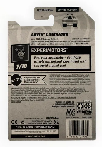 Vista 2 de Hot Wheels 2022 - Layin' Lowrider - Experimotors 7/10 [Azul claro] 128/250