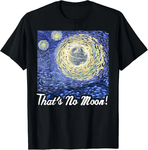 Vista 2 de Star Wars Muerte Noche estrellada Que No es Luna. Graphic playera, Marino