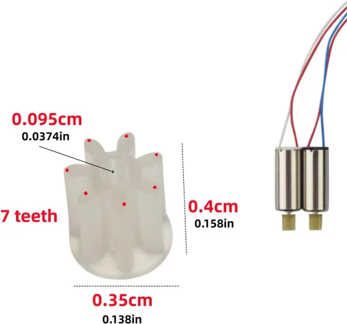 Vista 3 de sea jump Engranaje grande de 36 dientes+7 dientes motor engranaje adecuado para E88 E88PRO E88MAX E525 E99 E99PRO P1 P5PRO K3 S1 P8 RC cuatro ejes