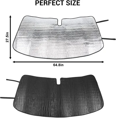 Vista 3 de Jimen Compatible con Ford F150 2009-2014, parasol reflectante para parabrisas de automóvil, protector solar para ventana