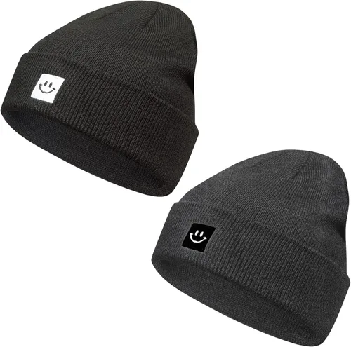Vista 2 de Paladoo Gorro de punto para hombre y mujer, paquete de 2