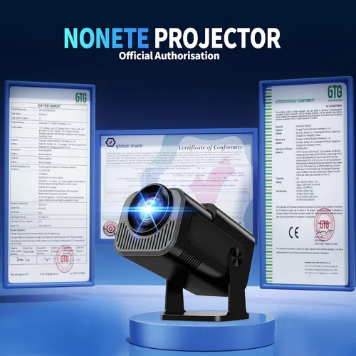 Vista 3 de [Proyector 2026 actualizado] Mini proyector compatible con 4K 1080P Keystone automático 270° giratorio con WiFi 6 y Bluetooth 5.2 proyector portátil