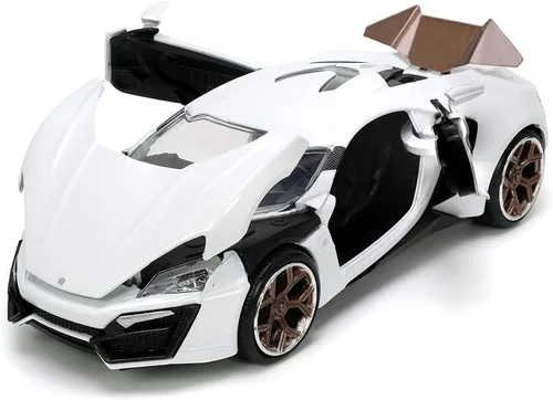 Vista 6 de Jada Hyper-Spec 1:24 W Motors Lykan Hypersport - Coche fundido a presión, color blanco, juguetes para niños y adultos