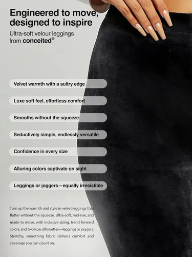 Vista 2 de Conceited Luxe Leggings Velvet or Vegan Leather (Plus Size Available)