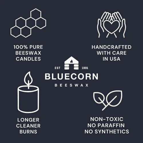 Vista 8 de Bluecorn Beeswax, velas 100 % cera de abeja, color marfil Crudo