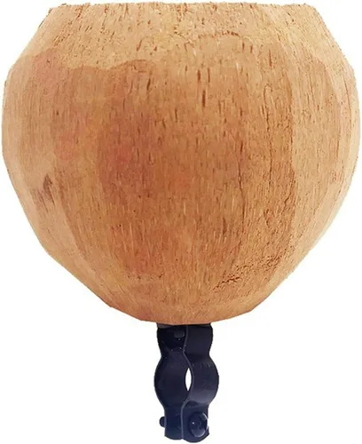 Vista 4 de Soporte para taza de bicicleta de coco, soporte para bebida para botella de agua, lata, café y teléfono celular, carcasa de coco natural tallada a