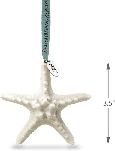 Vista 3 de Hallmark Recuerdo 2017 Remembering Always Starfish Bereavement - Adorno navideño de porcelana prémium