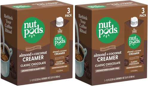 Vista 8 de nutpods Crema clásica de café sin azúcar de chocolate sin lácteos, paquete de 3
