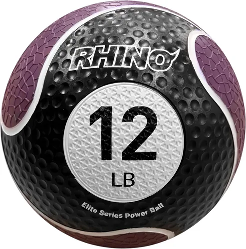 Vista 13 de Champion Sports Rhino Elite Medicine Ball – Textured Surface, Superior Grip, Hollow Synthetic Rubber for Consistent Bounce & Durability, Multiple