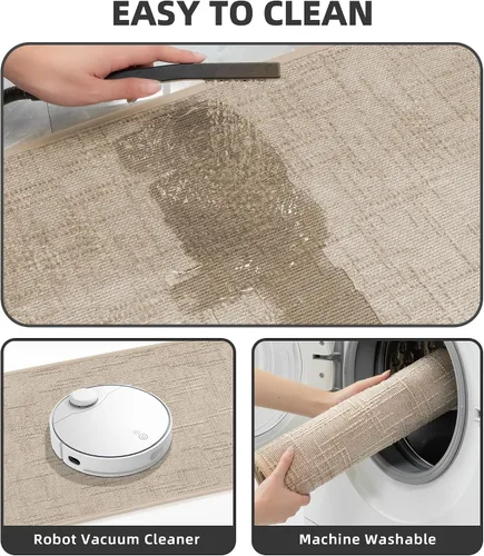 Vista 5 de YIHOUSE Tapete de baño antideslizante, absorbente, de secado rápido, para el suelo del baño, delgado, para debajo de la puerta, lavable de pelo bajo
