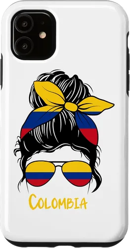 Vista 8 de Colombian Girl Bandana Glasses Flag Colors Latina Pride Case for iPhone 17