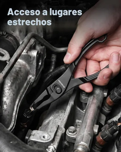 Vista 5 de WORKPRO Alicates de junta deslizante de punta larga de 4.5 pulgadas, alicates ajustables de acero de aleación de alta resistencia con interruptor