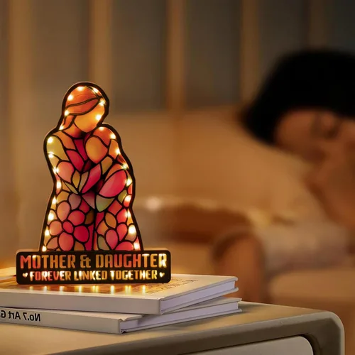Vista 8 de Regalo para hija de mamá, regalos de cumpleaños para hija, regalo de Navidad para madre e hija, día de la madre, graduación decorativa con luz LED