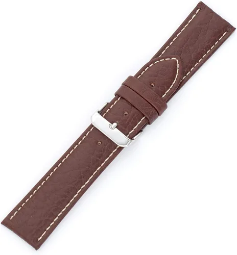 Vista 4 de Hadley-Roma MS-906 Correa de reloj de cuero genuino marrón de 0.945 in de largo para hombre, Marrón, Moderno