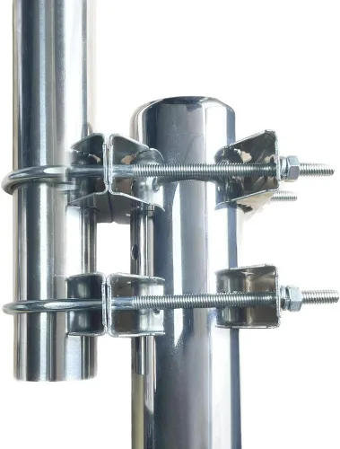 Vista 2 de Soporte de abrazadera de doble perno en U para antena Starlink, adaptador de poste para montaje en riel de escalera Rv, universal